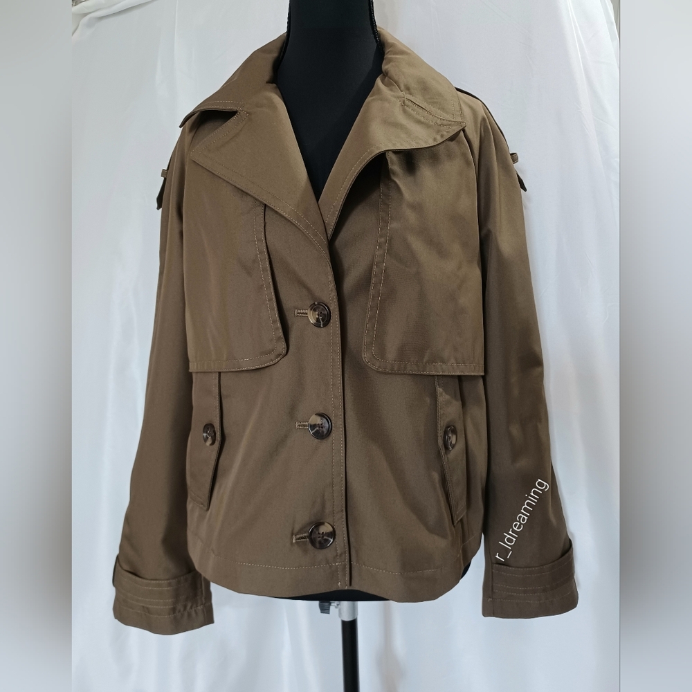 NWT New Heritage Olive Short Trench Jacket Size Small By Banana Republic Factory - Picture 2 of 11